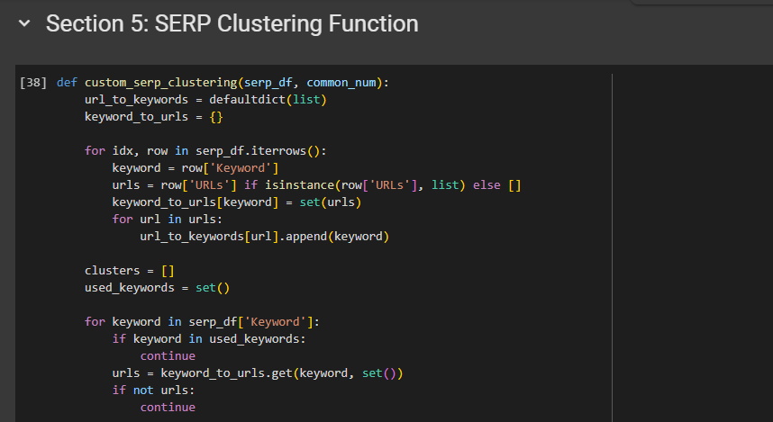 Keyword Grouping Python
