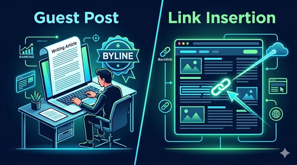 Link Insertion vs Guest Post Comparison